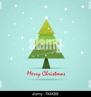 Weihnachten Postkarten Vorlage mit Weihnachtsbaum, Urlaub Hintergrund. Vektor-Illustration. Stock Vektor