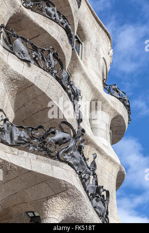 La Pedrera, von Antoni Gaudí. Barcelona. Stockfoto