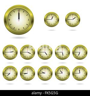 Reihe von bunten Uhrensymbol. Vektor-illustration Stock Vektor