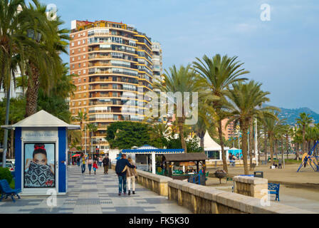 Paseo Marítimo Pablo Ruiz Picasso, Strandpromenade, Malaga, Andalusien, Spanien Stockfoto