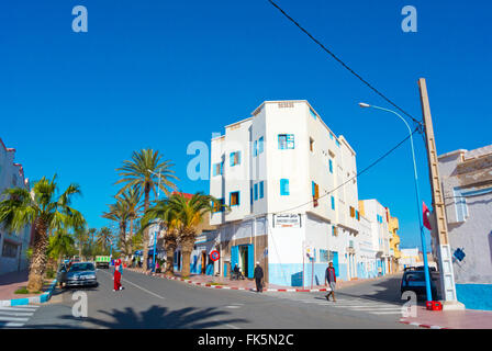 Avenue Hassan II, Sidi Ifni, Guelmim-Oued Region, Süd-Marokko, Nordafrika Stockfoto