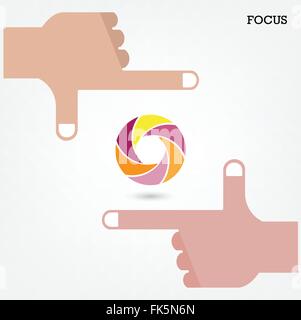Hände und Business-Vision-Konzept. Vektor-illustration Stock Vektor