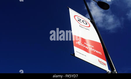 20 km/h Höchstgeschwindigkeit in Haringey, North London eingeführt Stockfoto