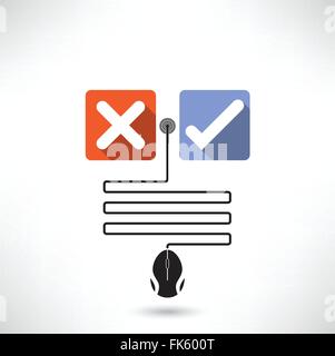 Ablehnung und Zustimmung Konzept. Die beste Wahl-Symbole. Vektor-illustration Stock Vektor