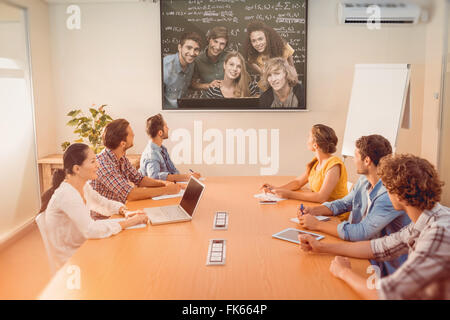 Zusammengesetztes Bild von College-Studenten mit computer Stockfoto