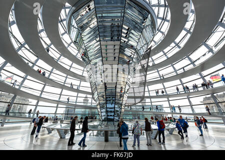 Die Reichstagskuppel, deutsche Parlamentsgebäude, Mitte, Berlin, Deutschland, Europa Stockfoto