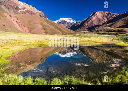 Aconcagua, 6961m, der höchste Berg der Anden, Aconcagua Provincial Park, Provinz Mendoza, Argentinien Stockfoto