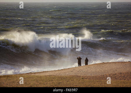 Surfen Sie auf Loe Bar, in der Nähe von Porthleven, Cornwall, England, Vereinigtes Königreich, Europa Stockfoto