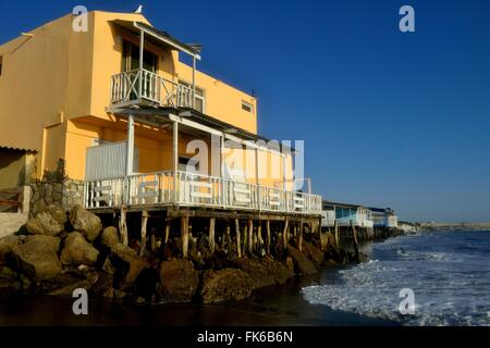 Traditionelles Haus - Strand in COLAN. Abteilung von Piura. Peru Stockfoto