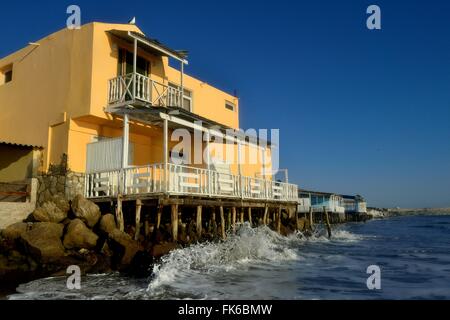 Traditionelles Haus - Strand in COLAN. Abteilung von Piura. Peru Stockfoto