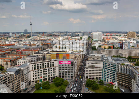 Skyline von Berlin aus das Panorama Punkt (Panorama-Punkt), Berlin, Deutschland, Europa Stockfoto