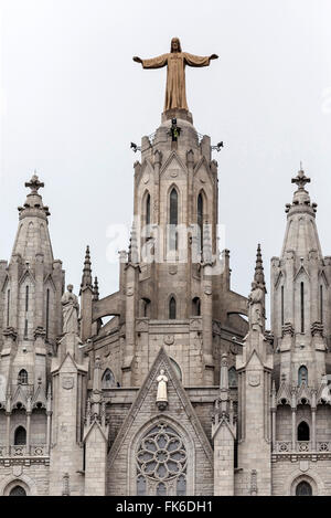 Temple Expiatori del Sagrat Cor, Enric Sagnier, Tibidabo, Barcelona. Stockfoto