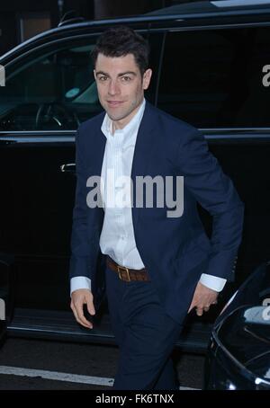 New York, USA. 7. März 2016. Max Greenfield unterwegs für Promi-Schnappschüsse - Mo, New York, New York 7. März 2016. Bildnachweis: Everett Collection Inc/Alamy Live-Nachrichten Stockfoto