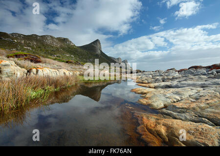 das Kap der guten Hoffnung am schwarzen Felsen, Cape Point, Südafrika Stockfoto