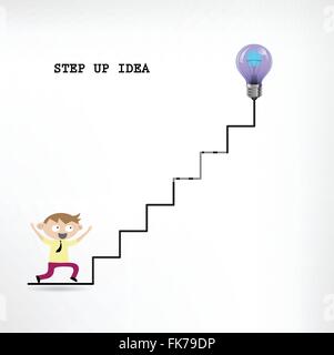 Kreative Glühbirne Idee und Geschäftsmann, Design für Plakat Flyer Abdeckung Broschüre, verstärken Idee, abstrakten Hintergrund Stock Vektor