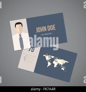 Moderne Visitenkarte mit Welt-Map-design Stock Vektor