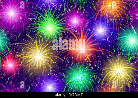 Nahtlose Muster Feuerwerk Stock Vektor