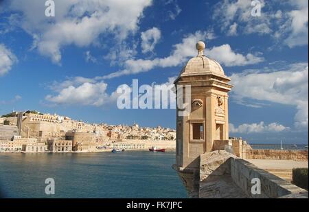 Vedette Wachturm an der Spitze der Halbinsel Senglea. Stockfoto