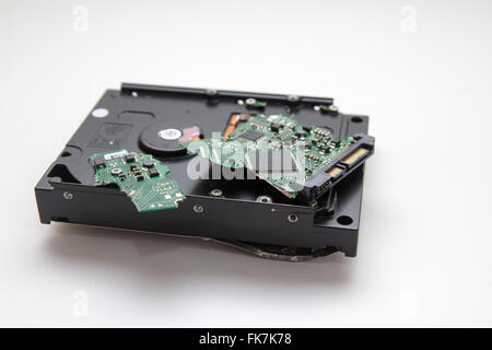 Beschädigte Festplatte Stockfoto