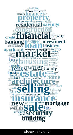 Versicherung Word Cloud-Konzept auf weißem Hintergrund Stockfoto