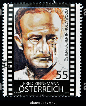 Österreich - ca. 2010: Briefmarke gedruckt in Österreich zeigt Fred Zinnemann, ca. 2010 Stockfoto