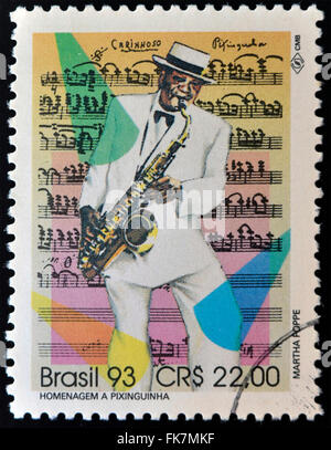 Brasilien - ca. 1993: Eine Briefmarke gedruckt in Brasilien zeigt Pixinguinha, ca. 1993 Stockfoto