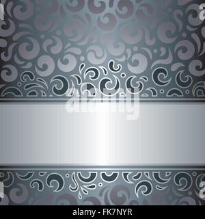 Silber Luxus Vintage Einladung Urlaub Design Vektor Stock Vektor