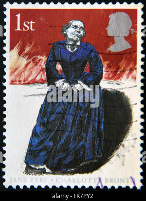 Vereinigtes Königreich - CIRCA 2005: Eine Briefmarke gedruckt in Großbritannien zeigt Charlotte Bronte (Jane Eyre), ca. 2005 Stockfoto