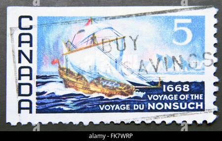 Kanada - ca. 1968: Briefmarke gedruckt in Kanada zeigt die Nonsuch, ca. 1968 Stockfoto