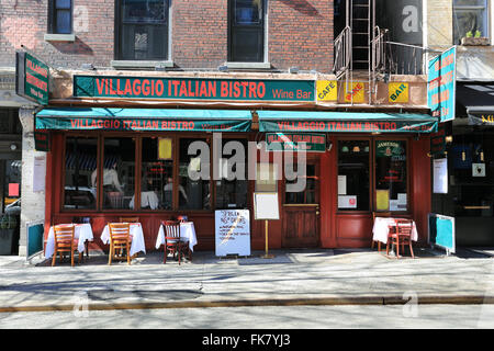 Italienische Restaurant Greenwich Village New York City Stockfoto