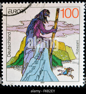 Deutschland - CIRCA 1997: Eine Briefmarke gedruckt in Deutschland zeigt Rübezahl, ca. 1997 Stockfoto