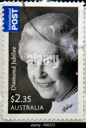 Australien - ca. 2012: Briefmarke gedruckt in Australien zeigt Königin Elizabeth II, ca. 2012 Stockfoto