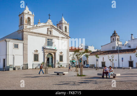 Portugal, Algarve, Lagos, Kirche Santa Maria in Infante Dom Henrique Platz im historischen Zentrum von Lago Stockfoto