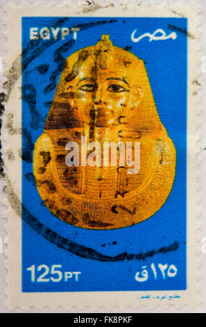 Ägypten - CIRCA 2000: Briefmarke gedruckt in Ägypten zeigt Büste von König Psusennes i., circa 2000 Stockfoto