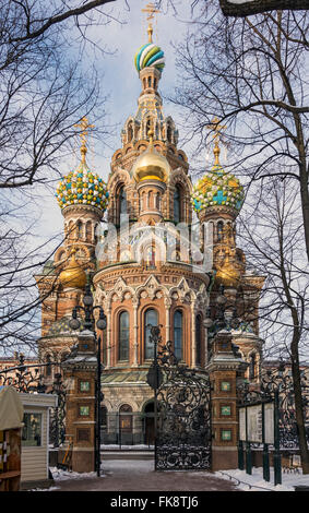 Die Kirche des Retters auf Blut in St. Petersburg Stockfoto