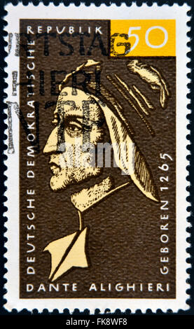 Deutschland - ca. 1979: eine Briefmarke gedruckt in Deutschland zeigt Dante Alighieri, italienischer Dichter, ca. 1979 Stockfoto