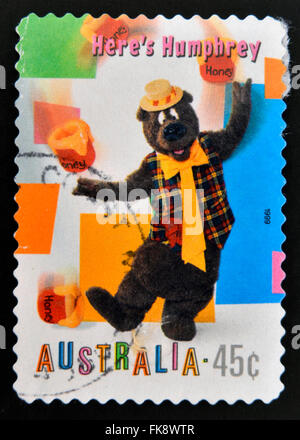 Australien - CIRCA 1999: Eine Briefmarke gedruckt in Australien gewidmet Kinder TV-Sendungen hier ist Humphrey, circa 1999 Stockfoto