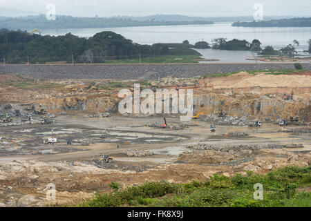 Bau des Wasserkraftwerks Belo Monte - beiläufige Rio Xingu Stockfoto