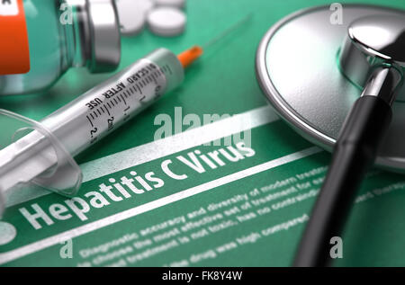 Diagnose - Hepatitis C-Virus. Medizinisches Konzept. Stockfoto