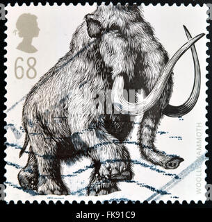 Vereinigtes Königreich - CIRCA 2006: Eine Briefmarke gedruckt in Großbritannien zeigt Wollhaarmammut (Mammuthus Primigenius), circa 2006 Stockfoto