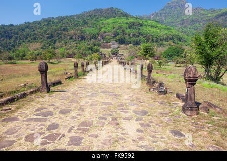 Weg zum Wat Phu, Ñhampasak, Laos Stockfoto