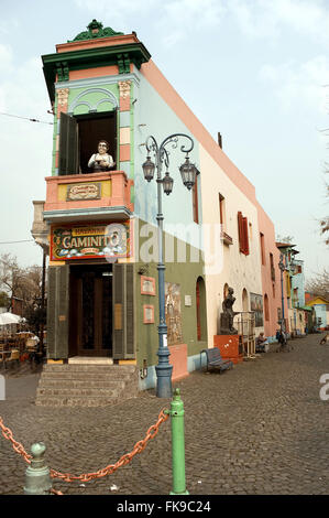 Caminito Straße - Museum unter freiem Himmel - La Boca Nachbarschaft Stockfoto