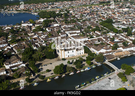 Luftbild der Altstadt - Kirche unserer lieben Frau von Remedios Stockfoto