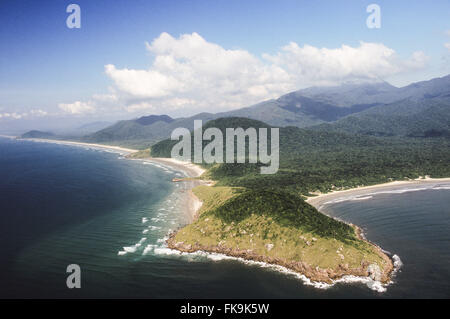 Luftbild von Bellows Beach und Cambri˙ in Island State Park Cardoso Stockfoto