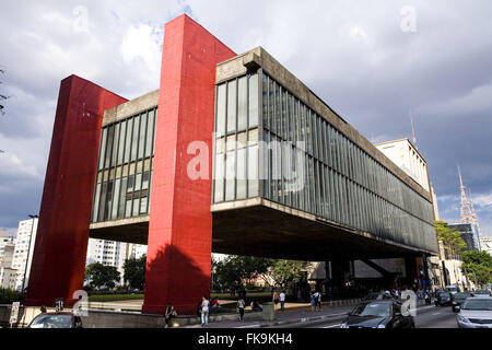 MASP Museum der Kunst Sao Paulo Assis Chateaubriand auf Avenida Paulista - gegründet 1947 Stockfoto