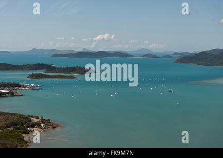 Luftaufnahme von Airlie Beach Stockfoto