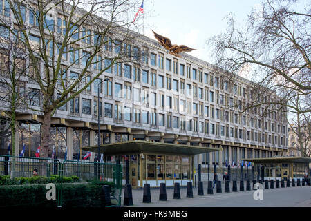 London, UK - 24. Februar 2016: US-Botschaft in Grosvenor Square, Mayfair, London Stockfoto