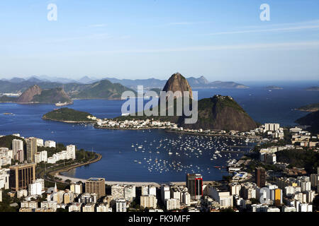 Blick vom Hügel Zuckerhut und Urca von lookout Stockfoto