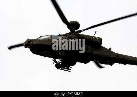 AgustaWestland Apache Kampfhubschrauber aus RAF Wattisham über Rendlesham Forest, Suffolk UK Stockfoto