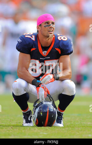 Miami, Fla, USA. 23. Oktober 2011. Denver Broncos Wide Receiver Eric Decker (87) während die Broncos 18-15 Überstunden gewinnen gegen die Miami Dolphins im Sun Life Stadium am 23. Oktober 2011 in Miami, Florida. ZUMA PRESS/Scott A. Miller. © Scott A. Miller/ZUMA Draht/Alamy Live-Nachrichten Stockfoto